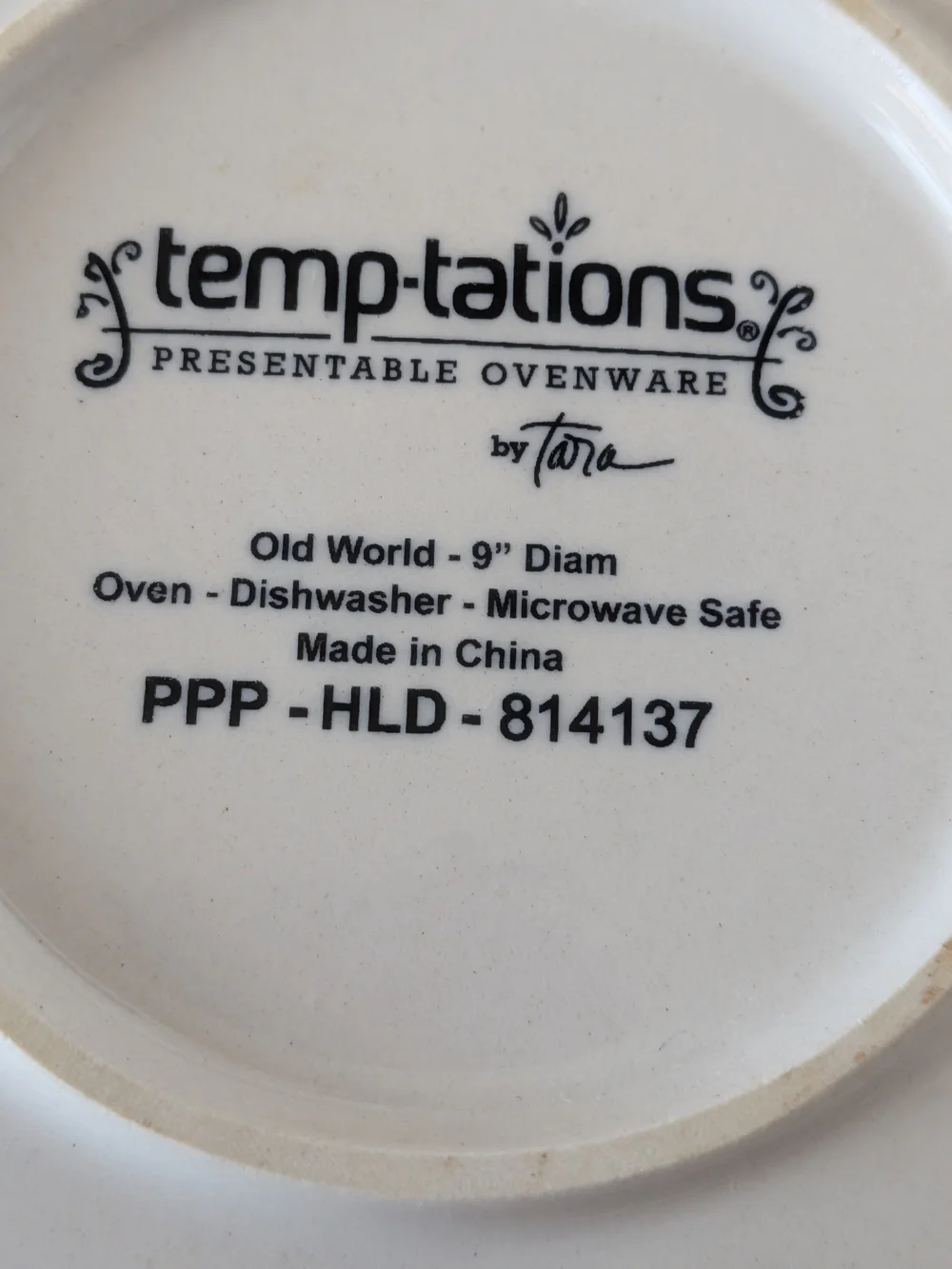 Temp-Tations Presentable Ovenware By Tara Old World Black Pattern, 9